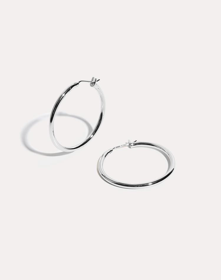 Magni Silver Hoop Earrings